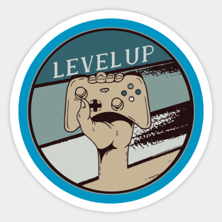 Level Up Gaming Nerds Vintage Retro Style Design Sticker